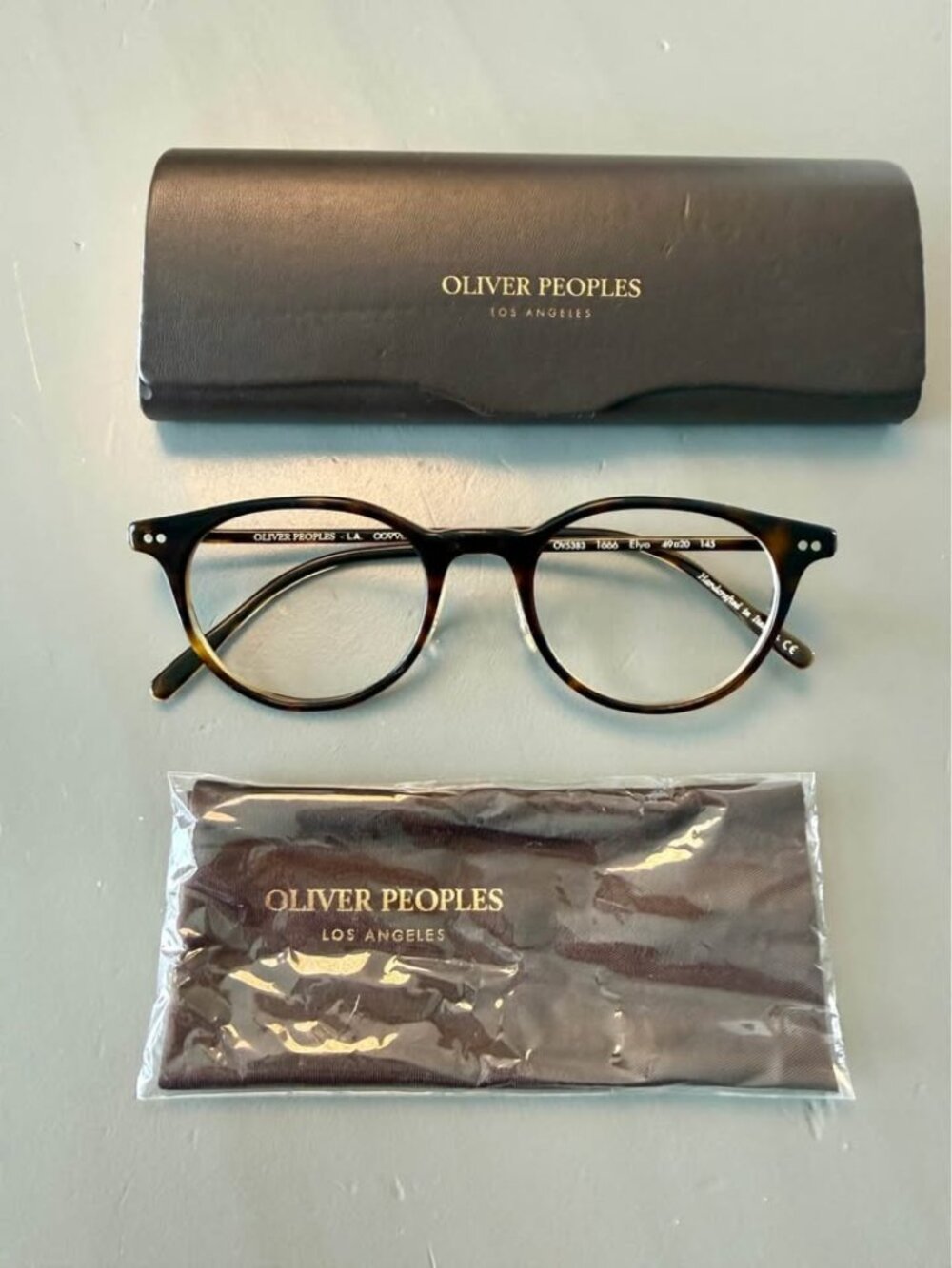 Share Oliver Peoples Elyo Glasses New Without Tags - Horn - 49 - 20 - 145